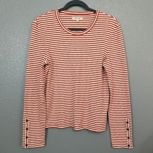 Madewell Striped Button Cuff Long Sleeve Shirt L